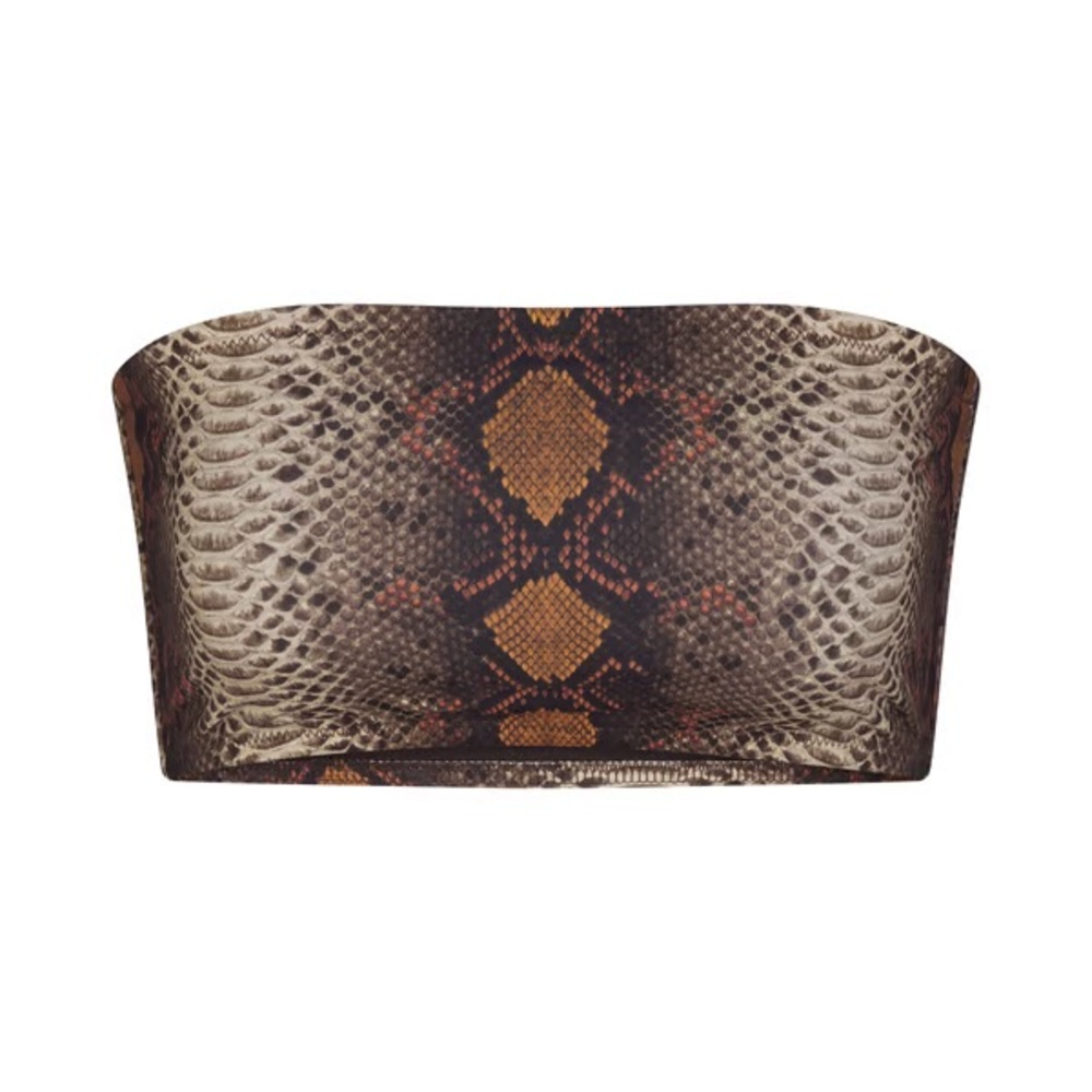 SKIMS Desert Snake Print recycled swim bandeau bikini top